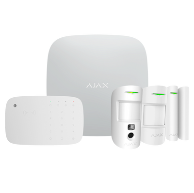 Kit de alarma profesional - Certificado Grado 2 - Comunicación Ethernet y dual SIM 4G - Protocolos Jeweller y Wings - Ajax HUB 2 4G