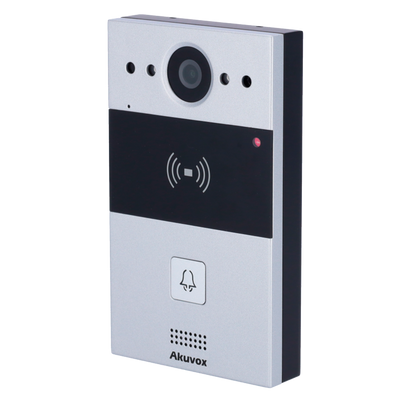 Videocitofono a 2 fili per montaggio in superficie - Telecamera 2 Mp | Audio bidirezionale - Apertura tramite scheda EM/MF e NFC | 1 relè - SIP standard - Manutenzione Cloud - Collegamento monitor e postazione esterna tramite Cloud