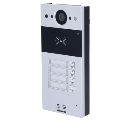 Videocitofono IP da parete - Telecamera 2 Mp | Audio bidirezionale - Apertura tramite scheda EM/MF e NFC | 2 relè - 4 appartamenti | PoE