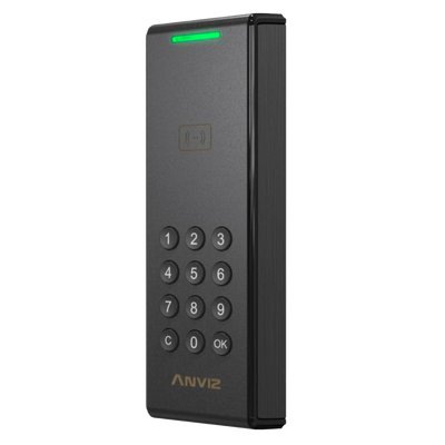 Lettore di accesso - Accesso tramite scheda EM/MF e PIN - Indicatore a LED e acustico - Wiegand 26/34 | OSDP - Compatibile con i controller Anviz - Adatto per esterni IP65