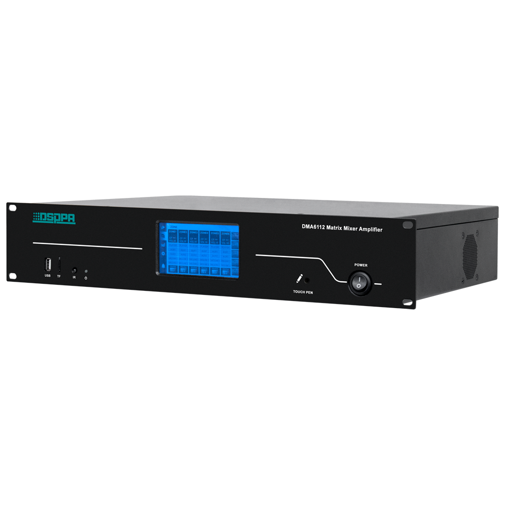 Mixer matrice digitale - Amplificatore 100V - Lettore USB / Radio FM / Blutooth - Potenza nominale 6 x 120W - Fino a 6 zone - Dispone di telecomando