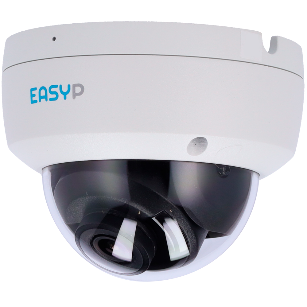 Telecamera Dome IP AI EASY-P - 8MP | Ottica 2.8 mm - IR 30 m | Microfono - Installazione Plug &amp; Play - Supporta UMD e Motion Detect 2.0 - IP67 | PoE | IK10 | P2P | Metallo