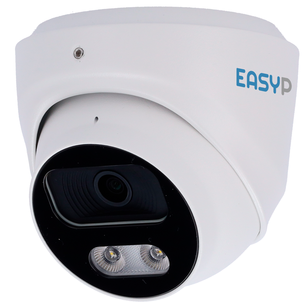 Telecamera Bullet IP AI EASY-P - 5MP | Ottica 2.8 mm - IR 40 m | Luce bianca 30 m | Microfono - Installazione Plug &amp; Play - Supporta UMD e Motion Detect 2.0 - IP67 | PoE | P2P | Metallo