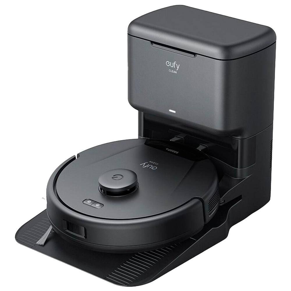 Robot aspirapolvere e spazzola Eufy by Anker - Potenza massima di 5000 Pa - Capacità del serbatoio Polvere 350 ml e acqua 280 ml - Tecnologia BoostIQ™️ / Navigazione laser iPath - Mappatura Vari Piani - Compatibile con Amazon Alexa e Google Assistant