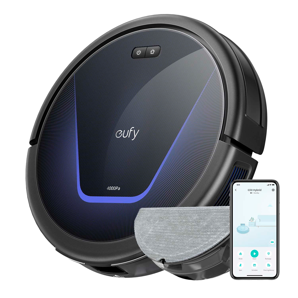 Robot Aspirapolvere Eufy by Anker - Potenza massima di 4000 Pa - Capacità del serbatoio 400 ml Polvere