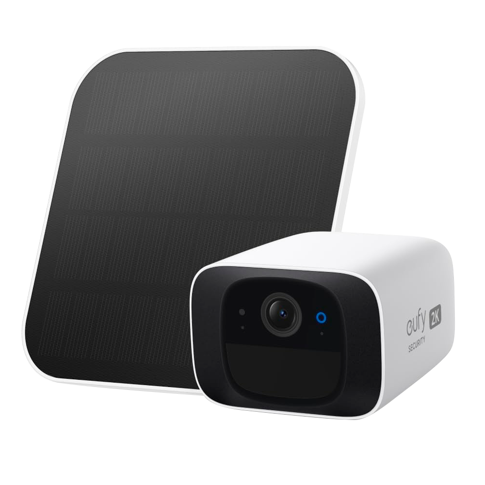 Telecamera con Pannello Solare Eufy by Anker - 2K / rilevamento di persone e del movimento - 1/2.7" Progressive Scan CMOS - Ottica 2.8 mm | WDR | IR 10 m - Compressione H.264/H.265 - Adatta per esterni