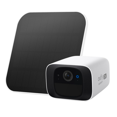 Telecamera con Pannello Solare Eufy by Anker - 2K / rilevamento di persone e del movimento - 1/2.7" Progressive Scan CMOS - Ottica 2.8 mm | WDR | IR 10 m - Compressione H.264/H.265 - Adatta per esterni