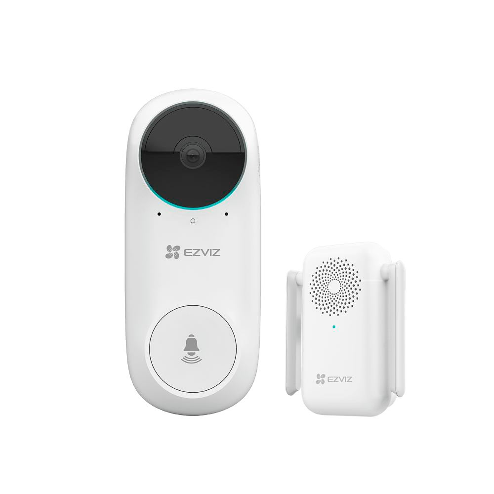 Campanello con video WiFi IP Ezviz - Telecamera 2Mpx / Visione 160º - Audio / Cicalino interno incluso - Rilevamento PIR di persone - Monitoraggio tramite app - App Ezviz e connessione P2P