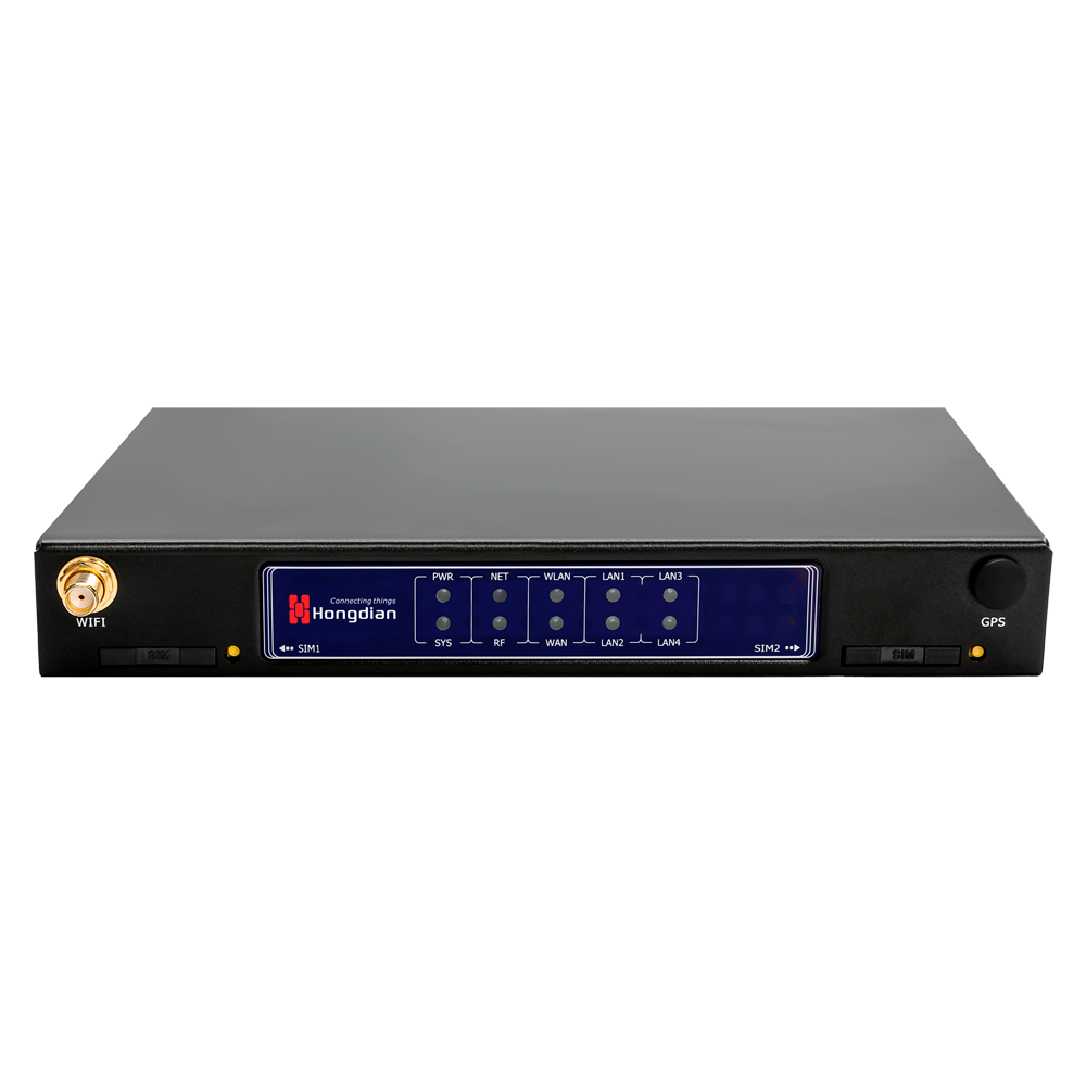 Hongdian Router Industriale 4G - 4G Cat 4 - 5 porte Ethernet RJ45 Fast Ethernet  - Dual SIM Dual Modem  - Porte RS232/RS485 - Wi-Fi 802.11b/g/n 2.4GHz