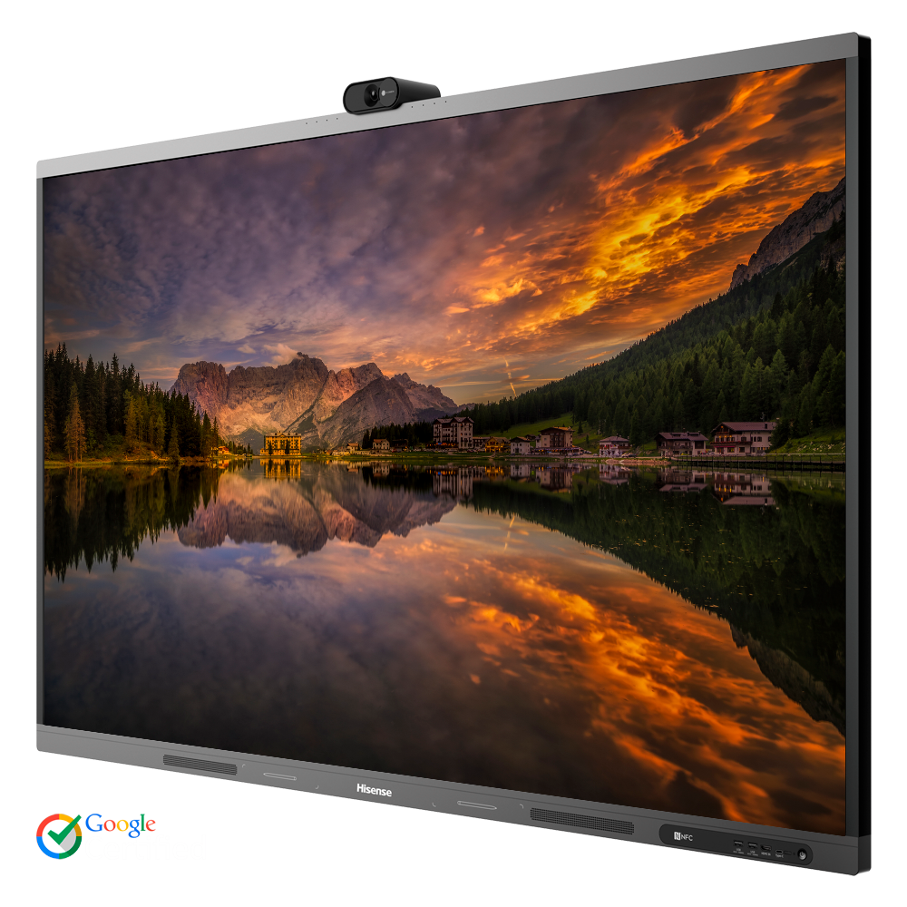 Monitor interattivo HISENSE 86" 4K - Risoluzione 3840x2160 - Certificazione Google - Trasmissione wireless - Android 13.0 - Telecamera