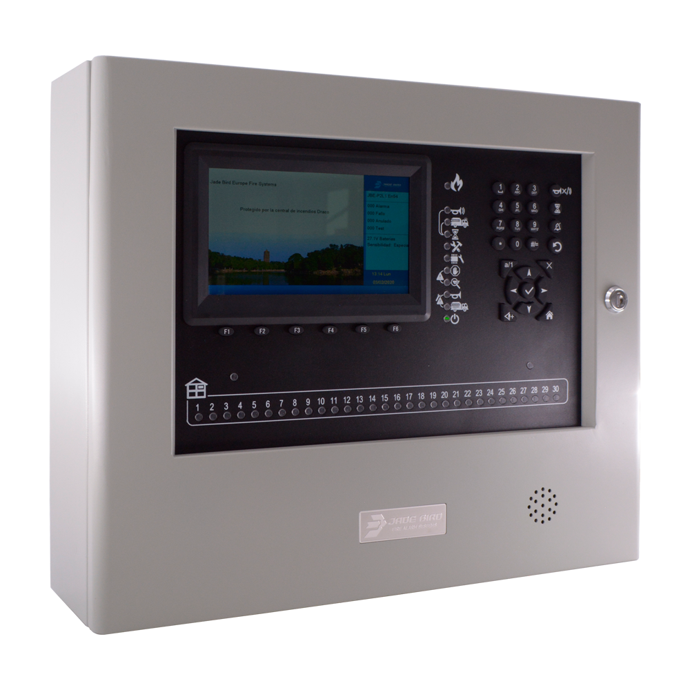 Centrale analogica Jade Bird da 2 loop - Fino a 200 dispositivi per loop - USB per la programmazione e l'aggiornamento dei dati - Display LCD a colori di 7” - Certificati EN54-2