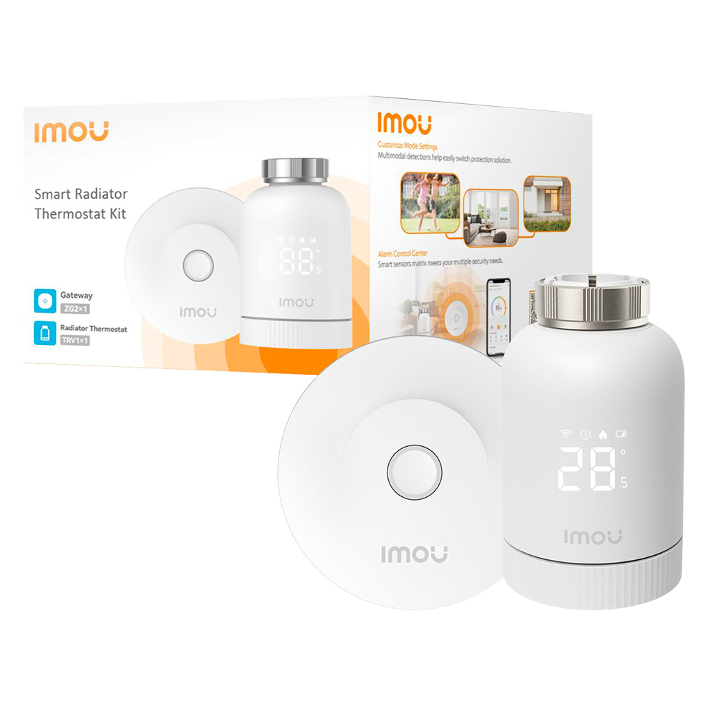 Imou Termostato smart per radiatori - Gestione dall'App - Zigbee 3.0 - HUB Gateway incluso - Basso consumo - Adatta per interni