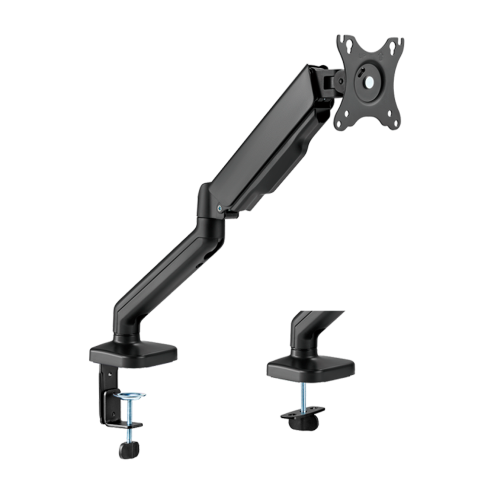 Supporto a braccio per monitor - Installazione a tavolo - Carico massimo 9Kg - Inclinazione -90º +90º - VESA 75x75mm - VESA 100x100mm