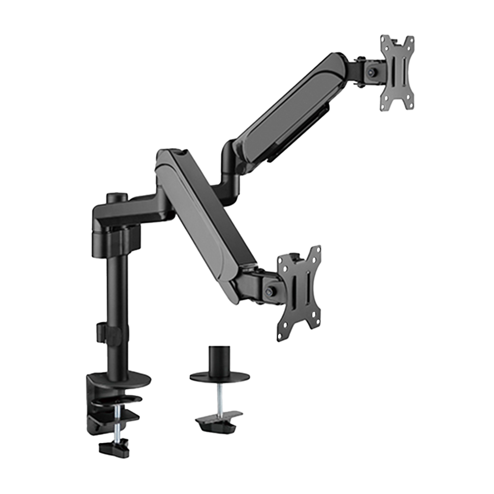 Supporto per doppio monitor - Installazione a tavolo - Carico massimo 9 Kg/braccio - Inclinazione -35º +35º - VESA 75x75mm - VESA 100x100mm
