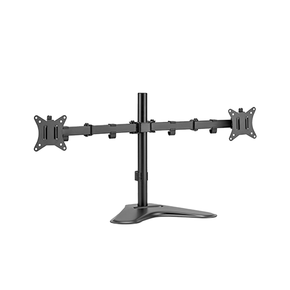 Supporto per doppio monitor - Installazione a tavolo - Carico massimo 9Kg - Inclinazione -45º +45º - VESA 75x75 - VESA 100x100mm