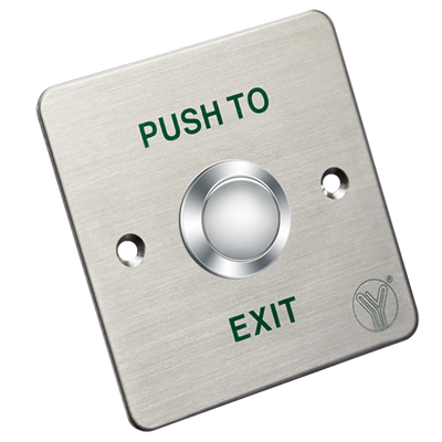 Pulsante di liberazione porta - Uso professionale - Testato 500.000 usi - NO/NC/COM | Montaggio a incasso o in superficie - Misure 86 (H) x 86 (l) x 29 (P) mm - Realizzato in acciaio inox