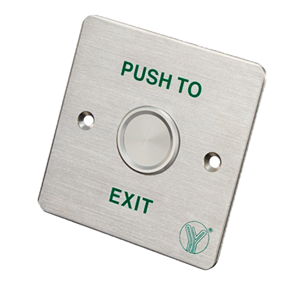 Tasto di uscita - Tipo pezzo elettrico - Adatto per esterni IP68 - NO/COM | Da Incasso o superficie - Misure 86 (H) x 86 (l) x 20 (P) mm - Realizzato in acciaio inox