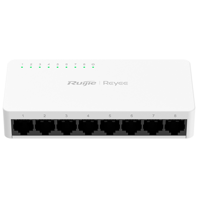 Reyee Switch da Tavolo - Alloggiamento in Plastica - 8 porte RJ45 - Velocità 10/100 Mbps - Plug and Play - Tecnologia a risparmio energetico