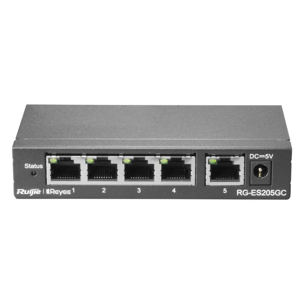 Reyee Switch Cloud - 5 porte RJ45 Gigabit - Velocità della porta 10/100/1000 Mbps - Plug &amp; Play - VLAN/Port Isolation/Loop Detection - Limite di Velocità della Porta