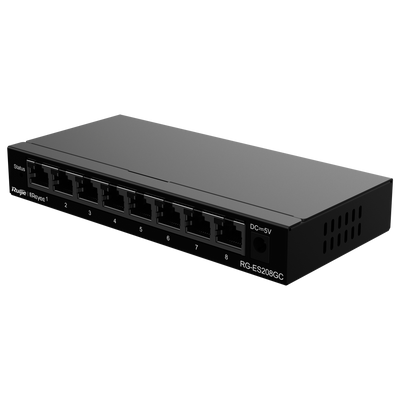 Reyee Switch Cloud - 8 porte RJ45 Gigabit - Velocità della porta 10/100/1000 Mbps - Plug &amp; Play - VLAN/Port Isolation/Loop Detection - Limite di Velocità della Porta