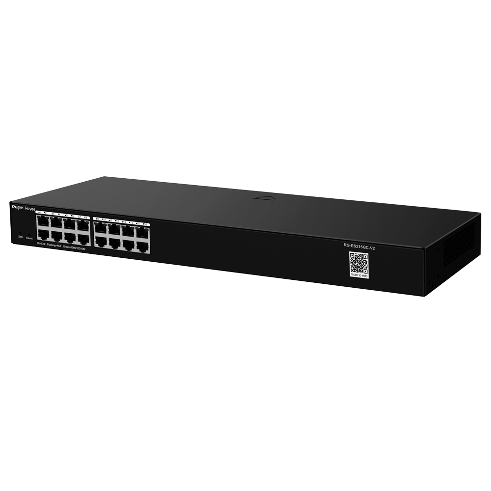 Reyee Switch Cloud - 16 porte RJ45 Gigabit - Velocità della porta 10/100/1000 Mbps - Plug &amp; Play - VLAN/Port Isolation/Loop Detection - Limite di Velocità della Porta