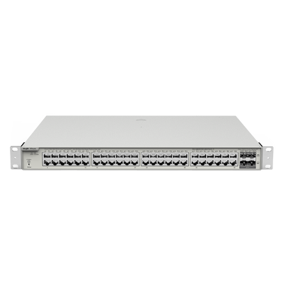 Reyee Switch PoE Cloud Gestibile L2+ - 48 porte PoE + 4 SFP+ - 48 10/100/1000Mbps + 4 SFP+ 10Gb - 30 W per porta 802.3af/at / Massimo 370W - VLAN/Port Isolation/STP/RSTP/ACL/QoS - Static LAG/DHCP Snooping/IGMP Snooping/Port Mirroring
