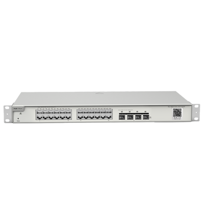 Reyee Switch Cloud Layer  3 - 24 porte RJ45 Gigabit - 4 porte SFP Gigabit - Static LAG/DHCP Snooping/IGMP Snooping/Port Mirroring - VLAN/Porta Isolation/STP/RSTP/ACL/QoS/802.1X - Server DHCP/Rotte statiche/RIP/OSPF/SNMP
