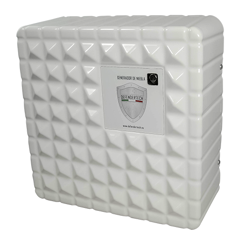 Defendertech - Nebbiogeno disinfettante - Fino a 360m3 - Soluzione fissa - Fino a 9 scatti di capacità - Non lascia tracce dopo l'erogazione della nebbia