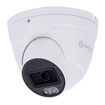 Safire Smart - Telecamera Turret IP gamma E1 Intelligenza Artificiale - Risoluzione 6 Megapixel (3200×1800) - Ottica 2.8 mm | Audio IN | IR e Luce Bianca 30m - IA: Classificazione di persone e veicoli - Waterproof IP67 | PoE (IEEE802.3af)