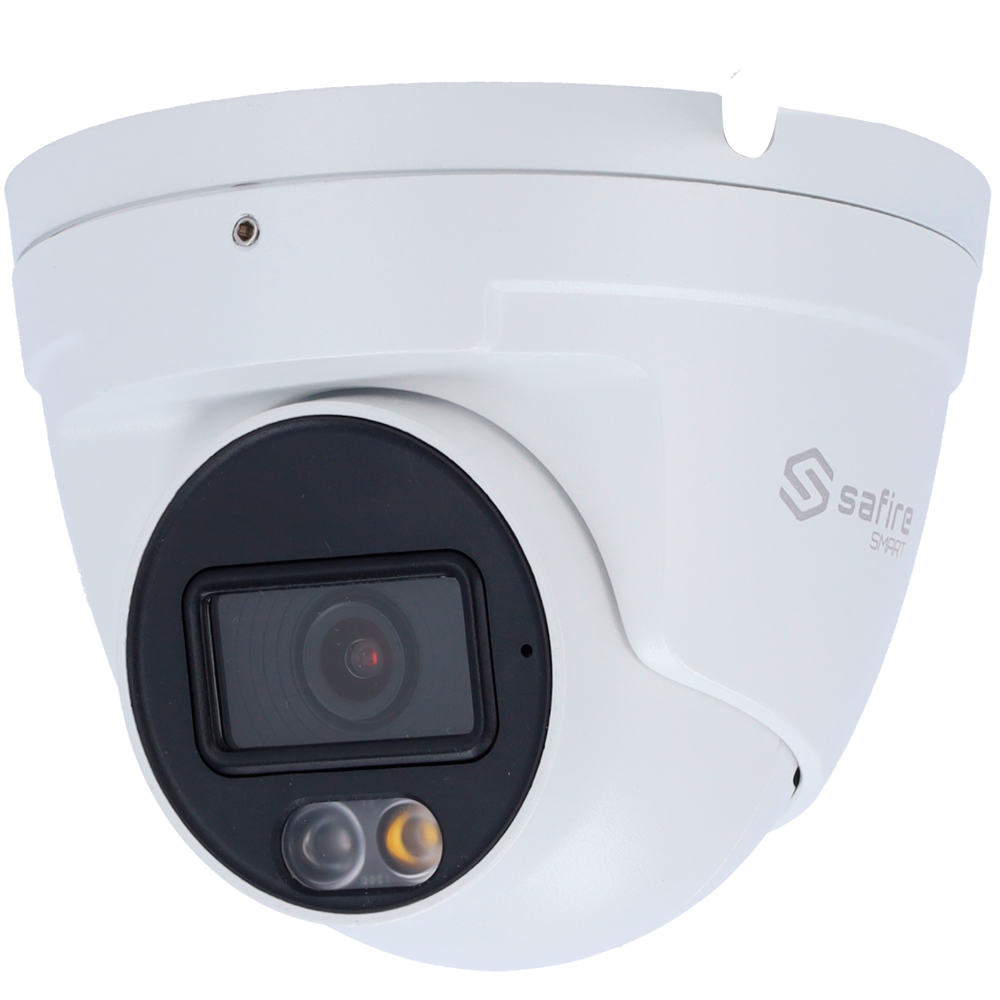 Safire Smart - Telecamera Turret IP gamma I1 AI Avanzata e DualLight - Risoluzione 4 Megapixel (2688x1520) - Ottica 2.8 mm | Audio | IR 30m &amp; WL 30m - IA Avanzata:Perimetro
