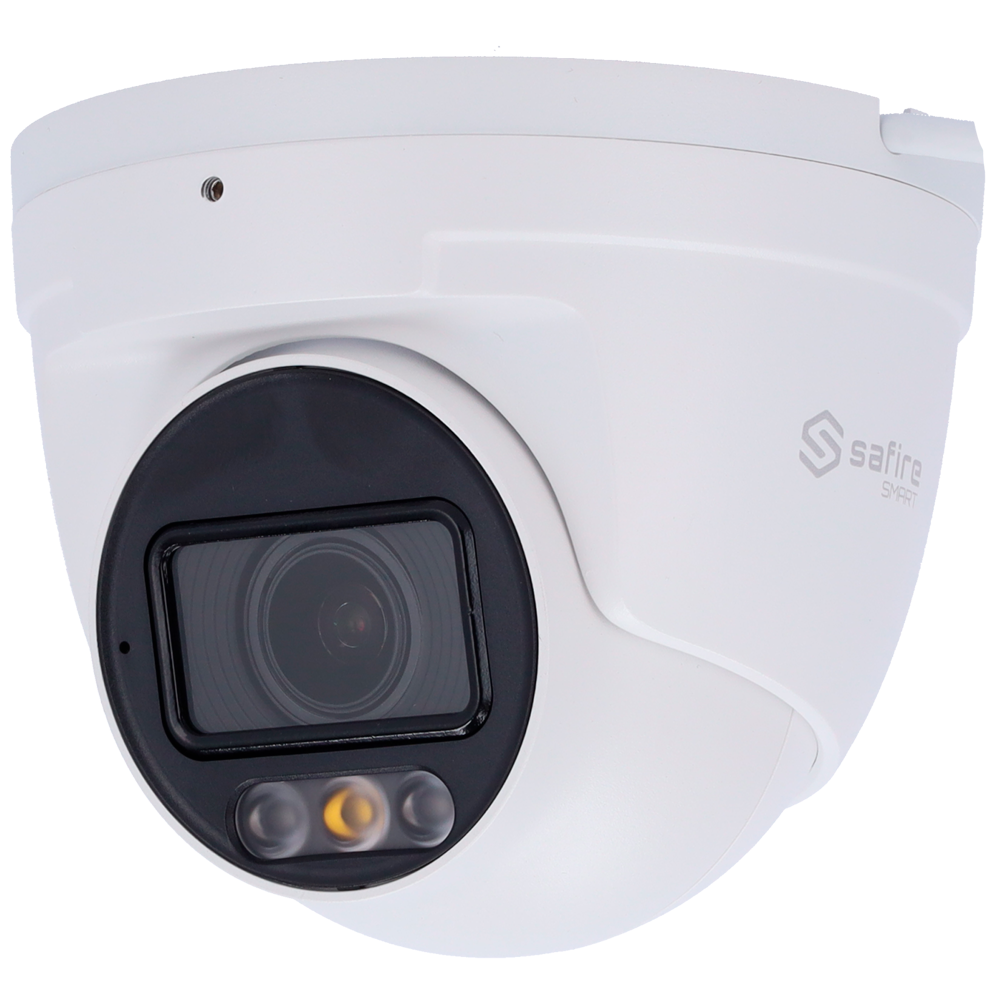 Safire Smart - Telecamera Turret IP gamma B1 - Risoluzione 4 Megapixel (2566x1440) - Ottica Motorizzata 2.8~12mm | IR&amp;Led fino a 50m - IA: Classificazione di persone e veicoli - Waterproof IP67 | PoE (IEEE802.3af) | P2P