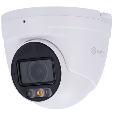 Safire Smart - Telecamera Turret IP gamma E1 AI - Risoluzione 8 Megapixel (3840×2160) - Ottica Motorizzata 2.8~12mm | IR 50m &amp; Led 40m - IA: Classificazione di persone e veicoli - Waterproof IP67 | PoE (IEEE802.3af) | P2P