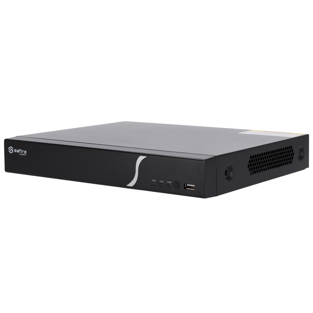 Safire Smart - Videoregistratore NVR per telecamere IP gamma B2 - 8CH video / Compressione H.265 + - Risoluzione fino a 8 Mpx / Larghezza di banda 80Mbps - Uscita HDMI 4K e VGA / 1HDD - Rilevamento dei volti / Ricerche intelligenti