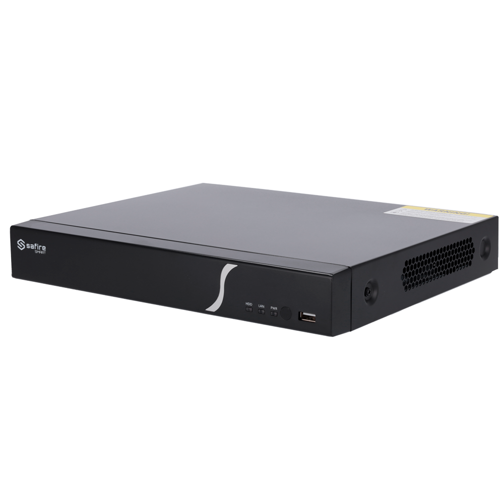 Safire Smart - Videoregistratore NVR per telecamere IP gamma B2 - 8CH video / Compressione H.265+ - Risoluzione fino a 8Mpx / Larghezza di banda 80Mbps - Uscita HDMI 4K e VGA / 1HDD - Rilevamento dei volti / Ricerche intelligenti