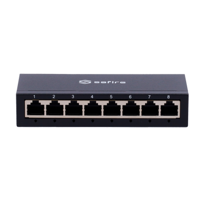 Safire Switch da tavolo  - 8 porte Gigabit - Velocità 10/100/1000 Mbps - Plug &amp; Play - Tecnologia di risparmio energetico - Alloggiamento in metallo