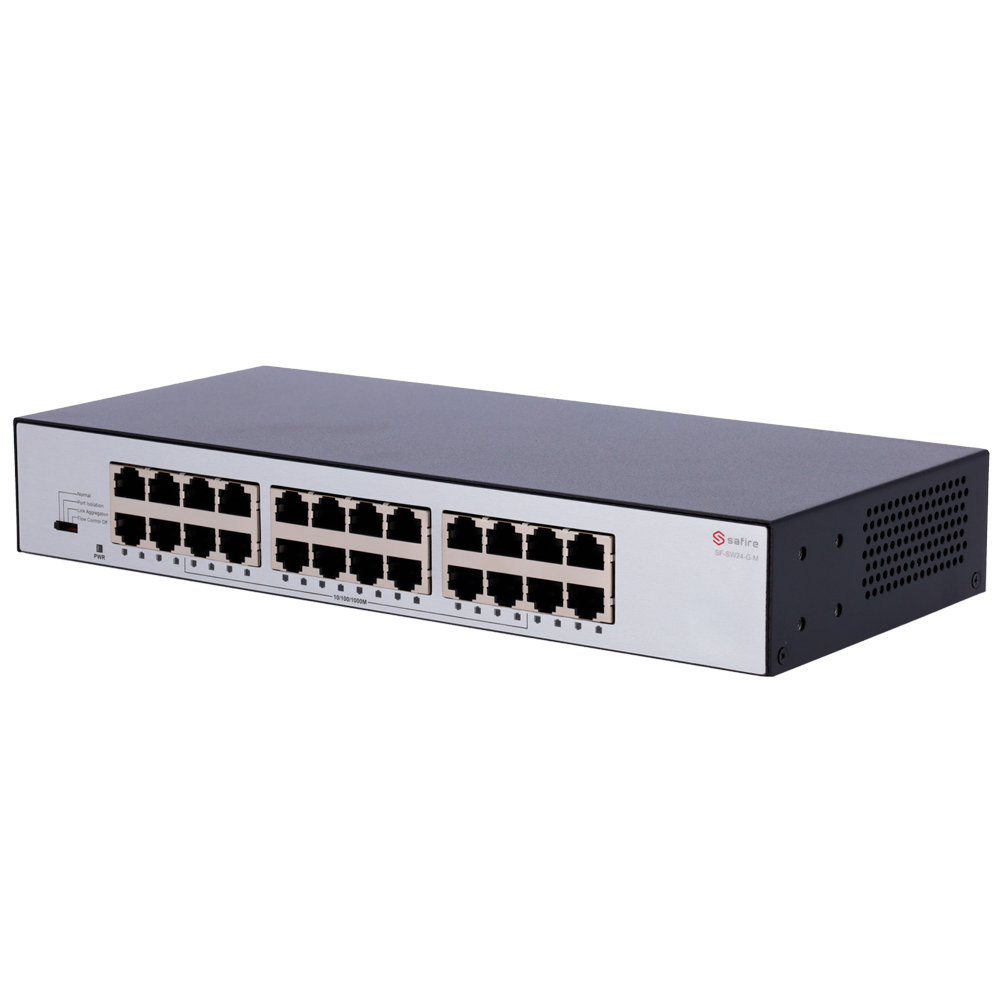 Safire Switch da tavolo  - 24 porte Gigabit - Velocità 10/100/1000 Mbps - Plug &amp; Play - Tecnologia di risparmio energetico - Alloggiamento in metallo