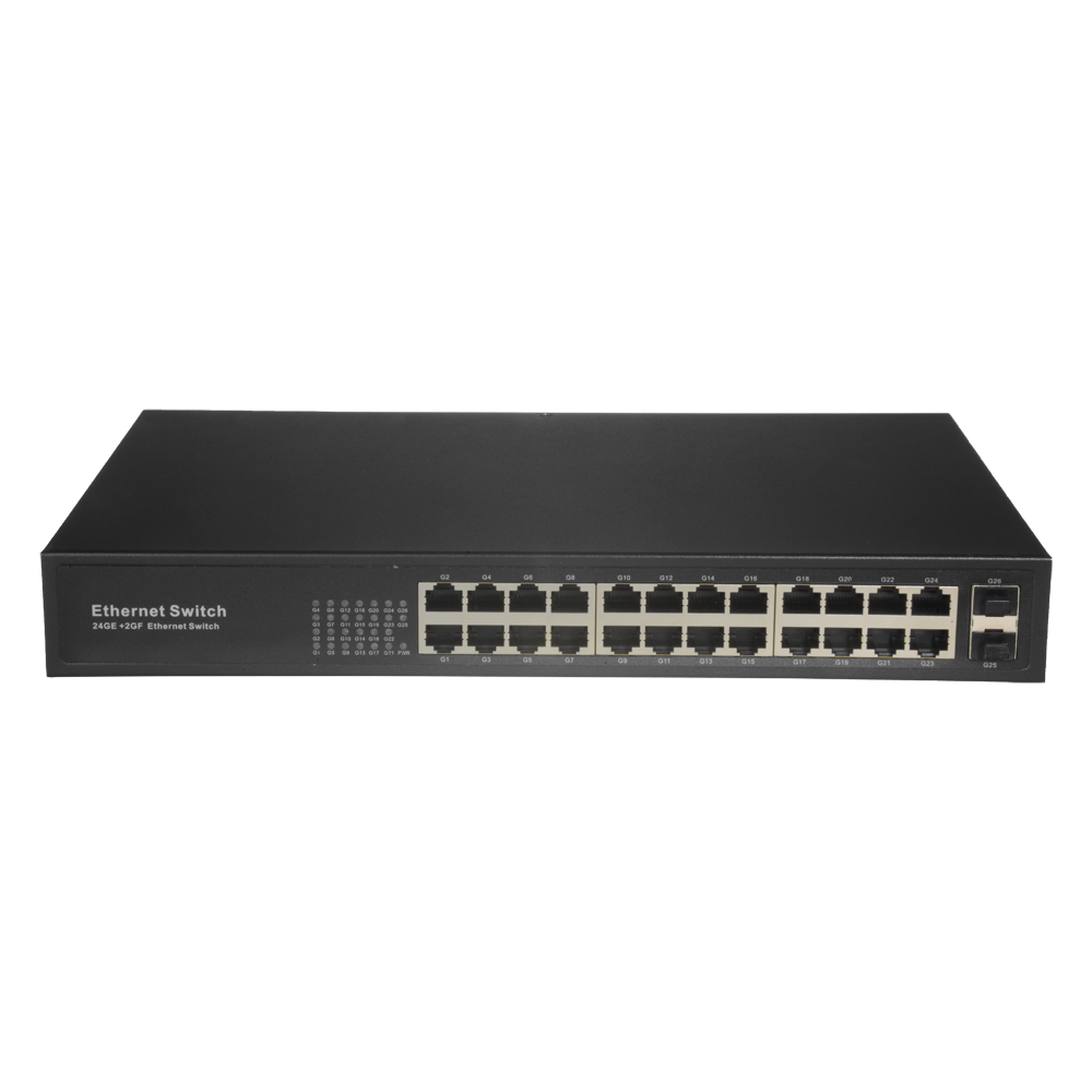 Switch - 24 porte RJ45 + 2 SFP GIGA - Velocità della porta 10/100/1000 Mbps - Massimo 20W - Plug &amp; Play - Tecnologia di risparmio energetico