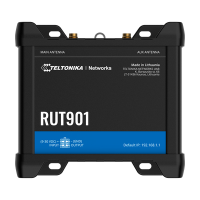Teltonika Router 4G Industriale - 4 porte Ethernet RJ45 Fast Ethernet - Dual SIM 4G (LTE) Cat 4 fino a 150Mbps - 1x Ingresso + 1x Uscita Digitale - Wi-Fi 802.11b/g/n 2.4GHz -