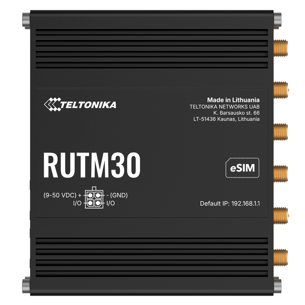 Teltonika Router 5G Industriale - 5G Sub-6Ghz SA/NSA  - Dual SIM  - Wi-Fi 5 - eSIM - 2 porte Ethernet RJ45 Gigabit