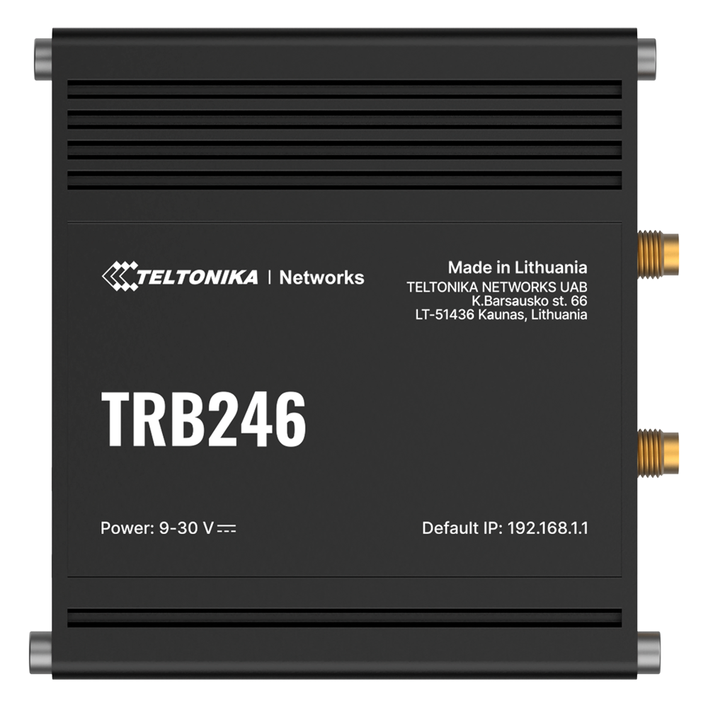 Teltonika Gateway 4G Industrial - 4G Cat 4 / 3G / 2G - Porta RJ45 10/100Mbps - Porte RS232 e RS485 - Dual SIM