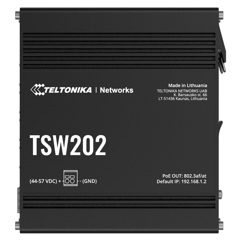 Teltonika Switch PoE Managed Industriale - 8 porte Ethernet RJ45 Gigabit +2 SFP Gigabit - 8 Porte Ethernet PoE+ 802.3af/at - Fino a 30W per ogni Porta PoE - Fino a 240W di Potenza PoE - Robusto Alloggiamento in Alluminio