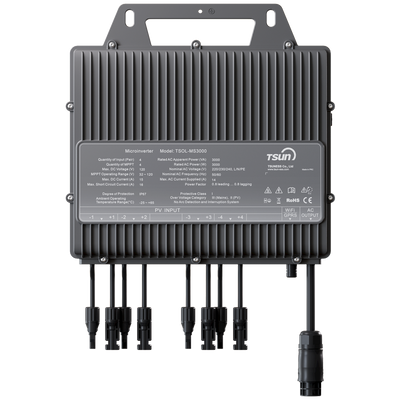 Microinverter TSUN  - Potenza 3000W - 4 Ingressi MPPT - Efficienza di 97.2% - Modulo di comunicazione Wi-Fi - APP WEB e Cellulare