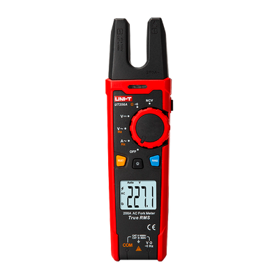 Pinza amperometrica a forcella - Display LCD fino a 6000 conteggi - Misurazione dell'intensità AC fino a 200A - Misurazione della tensione DC e AC fino a 1000V - Alta precisione AC con funzione True RMS - Misurazione della resistenza e della frequenza | Funzione NCV