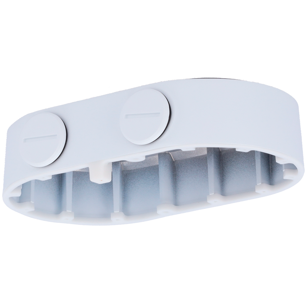 Scatola di giunzione - Per telecamere dome doppio canale - Per esterni - Installazione a tetto o parete - Passacavo - Colore bianco