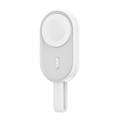VEGER Power bank wireless con LED - Capacità 1200mAh - Ingresso USB-C - Uscita Wireless per AppleWatch - Carica 1 dispositivo - Colore bianco