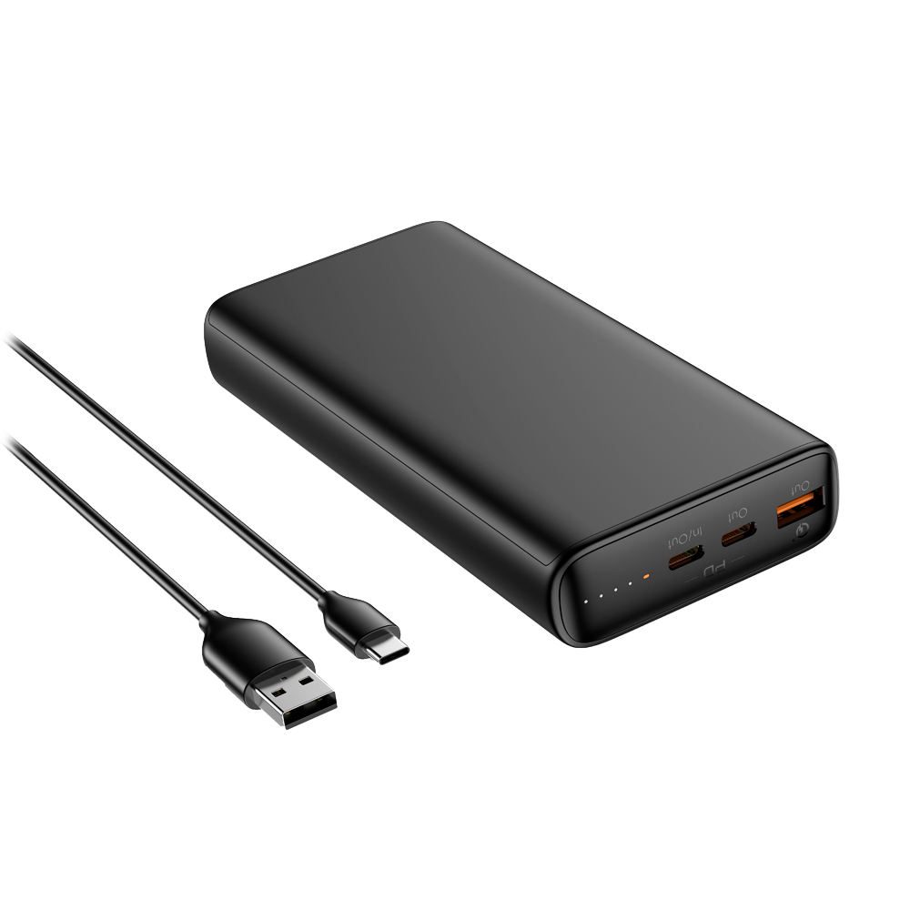 VEGER Power bank con LED di ricarica - Capacità 20000mAh - Ingressi USB-C - Uscite 2x USB-C