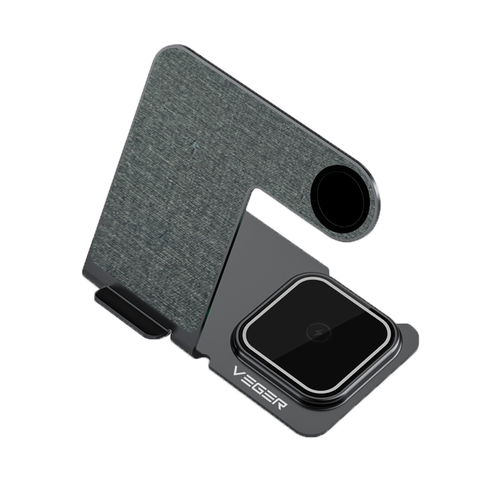 Caricabatterie wireless VEGER - Potenza 15W - Ingresso USB-C - Ricarica veloce - Uscite: Smartphone