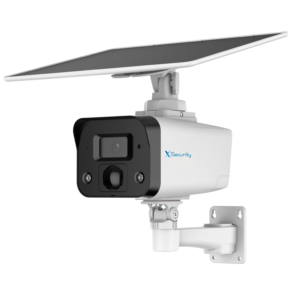 Cámara Bullet 4G AOV (Video 24/7) - 1/3&quot; Progressive Scan CMOS - 4MP | Lente 3.6 mm | DWDR | P2P - Incluye panel fotovoltaico para uso autónomo - Incluye batería de litio recargable - Impermeable IP67