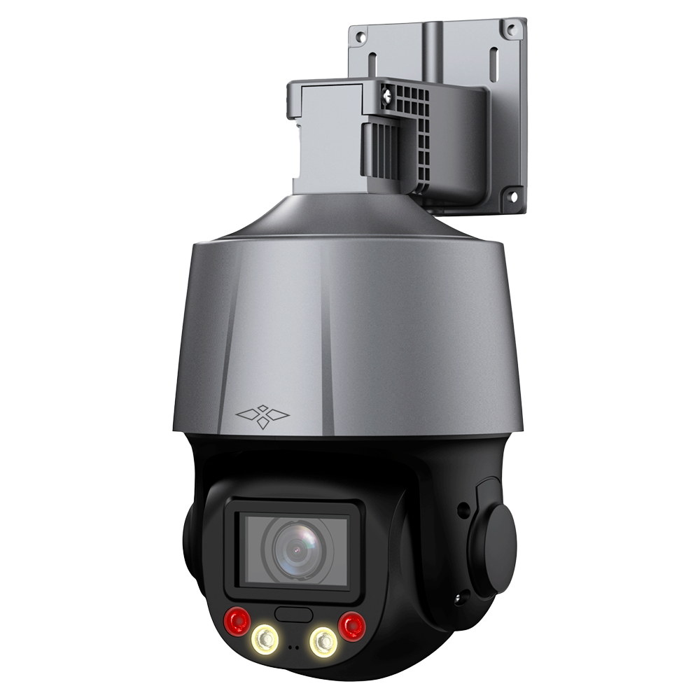 Telecamera IP PTZ X-Security 4 Mpx Gamma Pro - Ottica varifocale 2.7~13.5 mm (zoom ottico 5x) - Dual Light  | Portata IR 50 m | Luce bianca 30 m - IVS (Protezione perimetrale) | SDM 3.0 - Microfono e altoparlante | Sirena e luce di dissuasione - IP66 | PoE | MicroSD