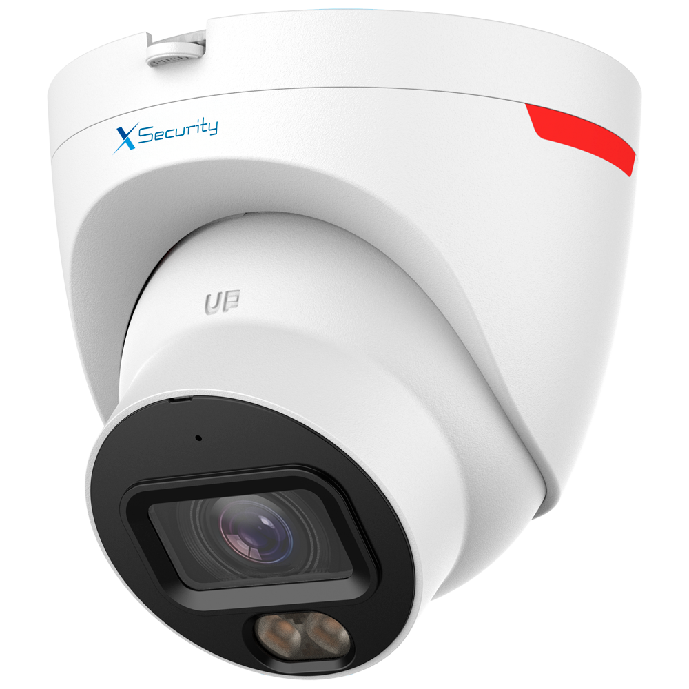 X-Security Cámara IP Turret Wizcolor - 8 Megapíxel (3840×2160) | Sensor 1/1.8&quot; F1.0 - Lente 2.8mm | Luz blanca 30m - WDR 120dB | Micrófono integrado - WizSense
